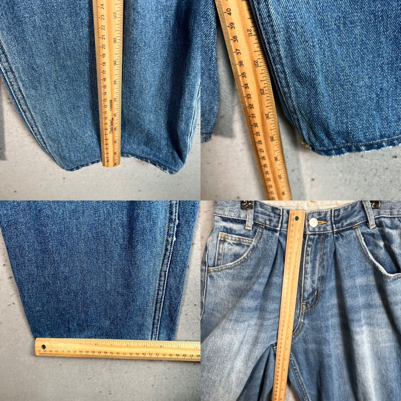 Vintage X-Girl Jeans Size 2 High-Waist Wide-Leg Denim Cotton Blue Womens Size 26" / US 2 / IT 38 - 8 Thumbnail