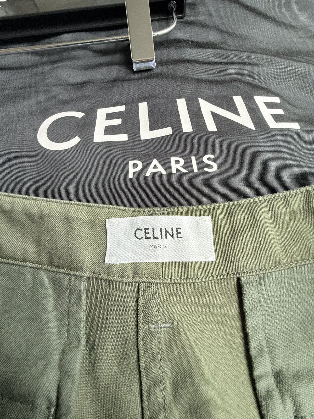 Celine Celine green cargo shorts with Celine logo straps 52 Hedi Size US 36 / EU 52 - 23 Thumbnail