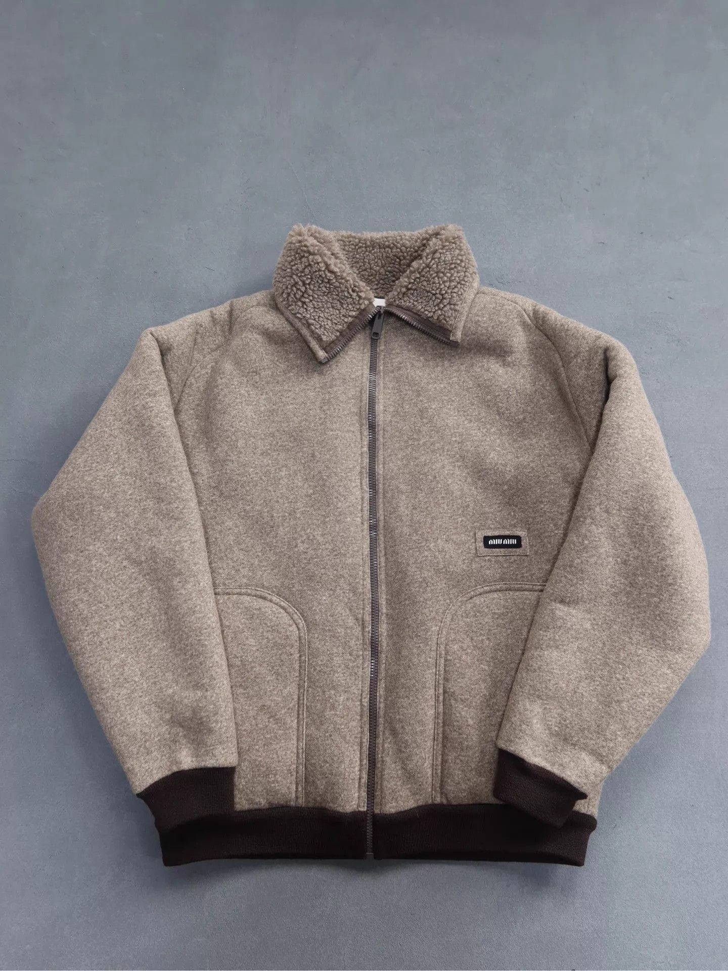 Miu Miu MIU MIU FW25 Qixi Cotton Fleece Stand Collar Zip Jacket 38 Size XS / US 0-2 / IT 36-38 - 1 Thumbnail