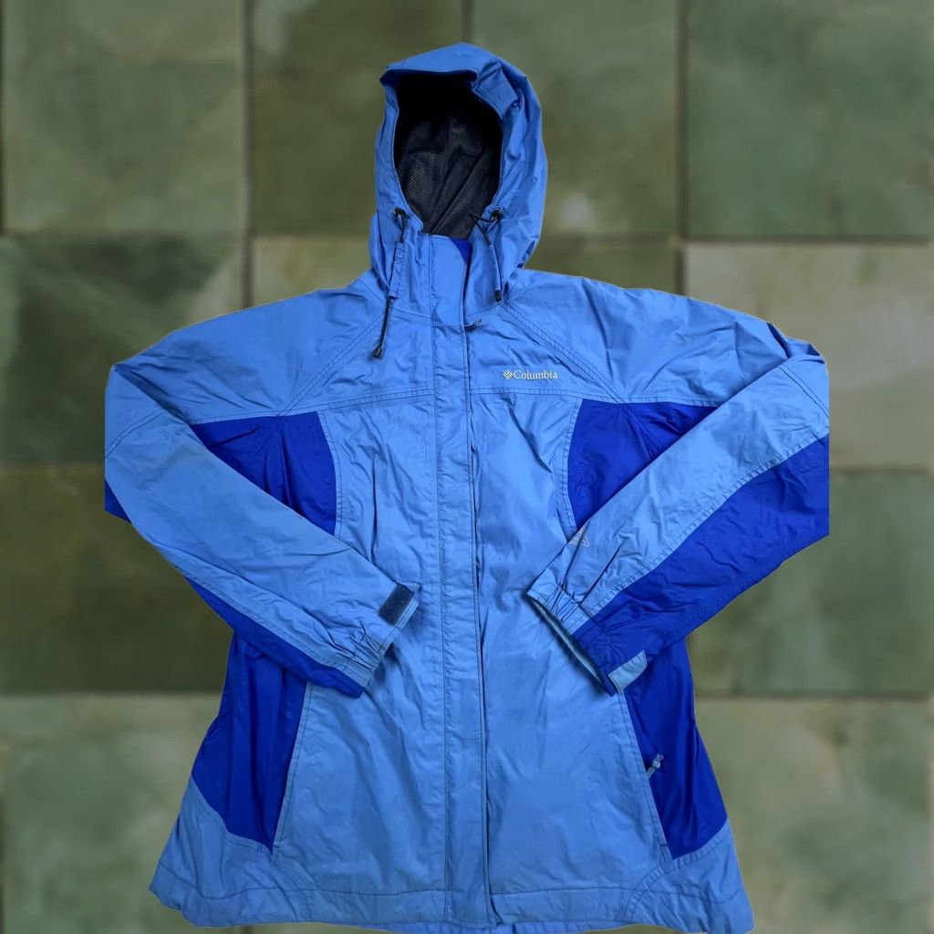 Vintage Columbia Jacket Womens Medium Blue Omni-Tech Hooded Rain Coat Waterproof Outdoor Size M / US 6-8 / IT 42-44 - 1 Thumbnail