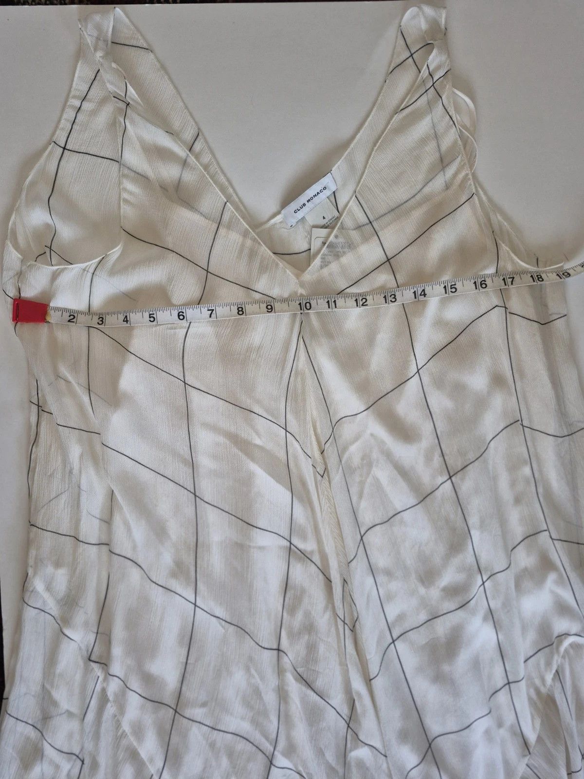 Club Monaco Dress Windowpane A Line Chiffon Slvless Pleated Party Summer Size S / US 4 / IT 40 - 9 Thumbnail