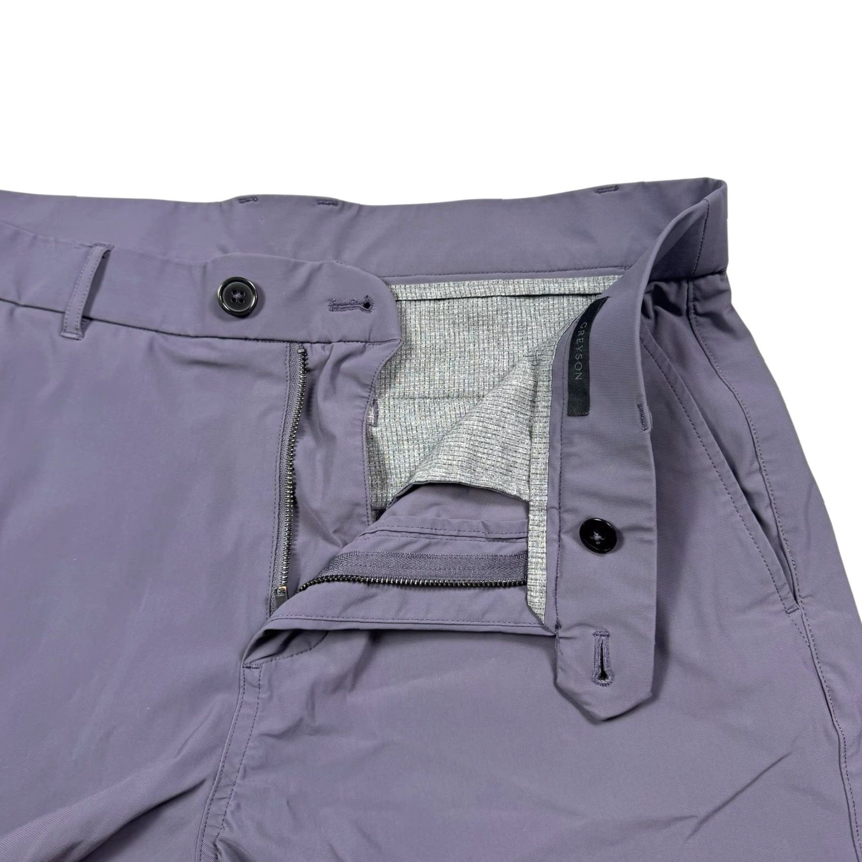 Vintage Greyson Montauk Shorts Mens 36x10 Chino Golf Stretch Active Wicking Regular Inseam 10 in Gray Athletic Casual Mens Size US 36 / EU 52 - 2 Thumbnail