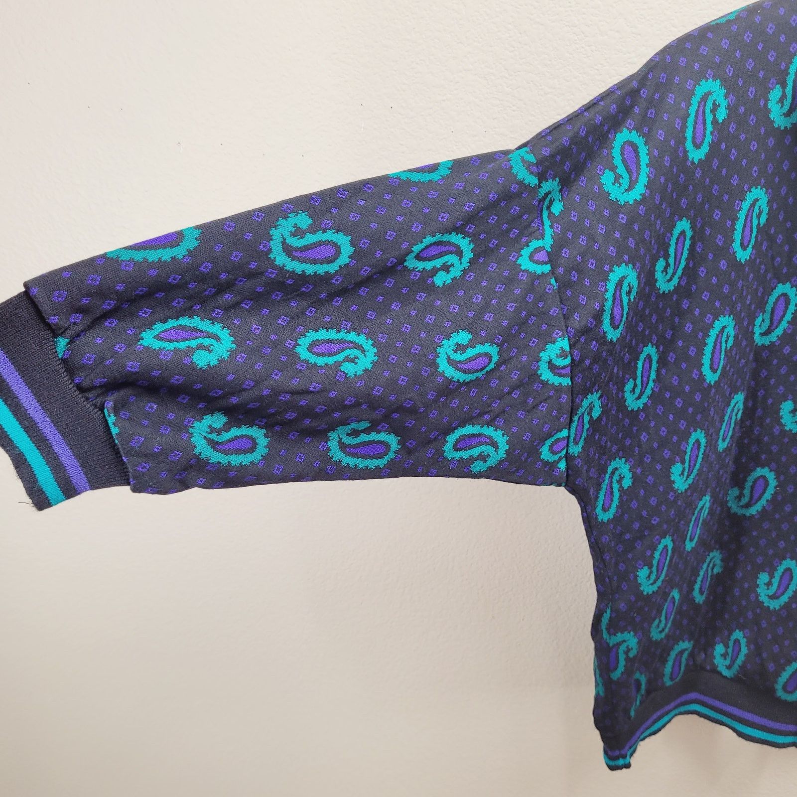 Other VTG 90s Paisley Blouse Sweater L Oversized Shoulder Pads Size L / US 10 / IT 46 - 4 Thumbnail