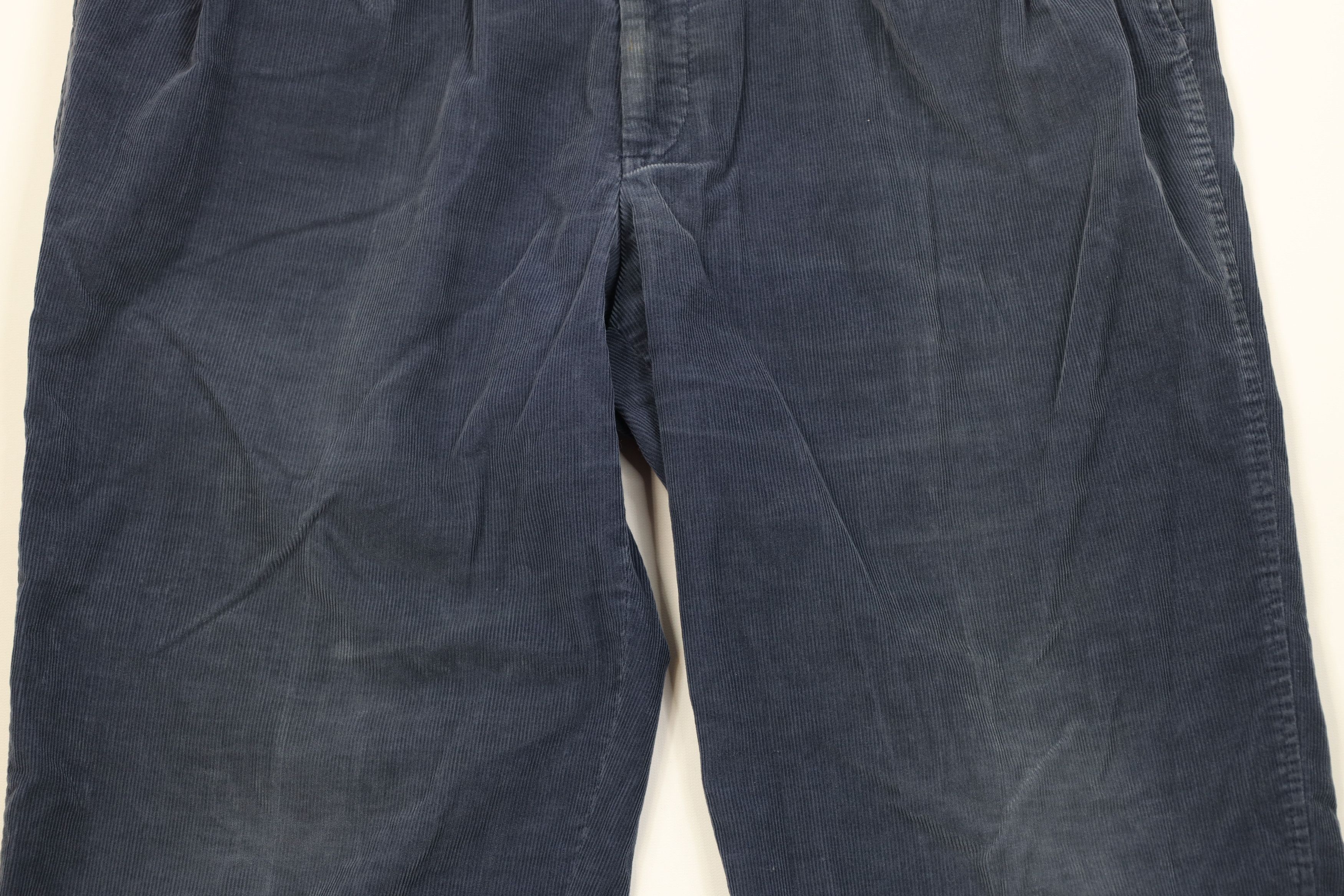 Lands' End Vintage 70s Lands End Wide Leg Corduroy Chino Pants Blue USA Size US 40 / EU 56 - 3 Thumbnail