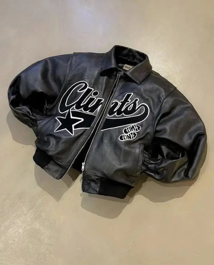 Japanese Brand Vintage Clint's Leather Bomber Letterman Jacket Size US XL / EU 56 / 4 - 1 Thumbnail