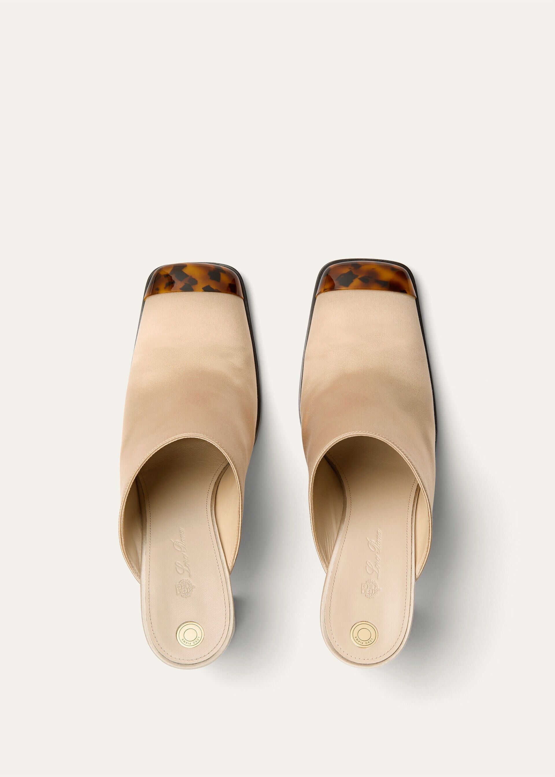 Loro Piana os11x0326 FAR1163 Alba Heeled Mules in Vanilla Gleam Size US 6 / IT 36 - 5 Thumbnail