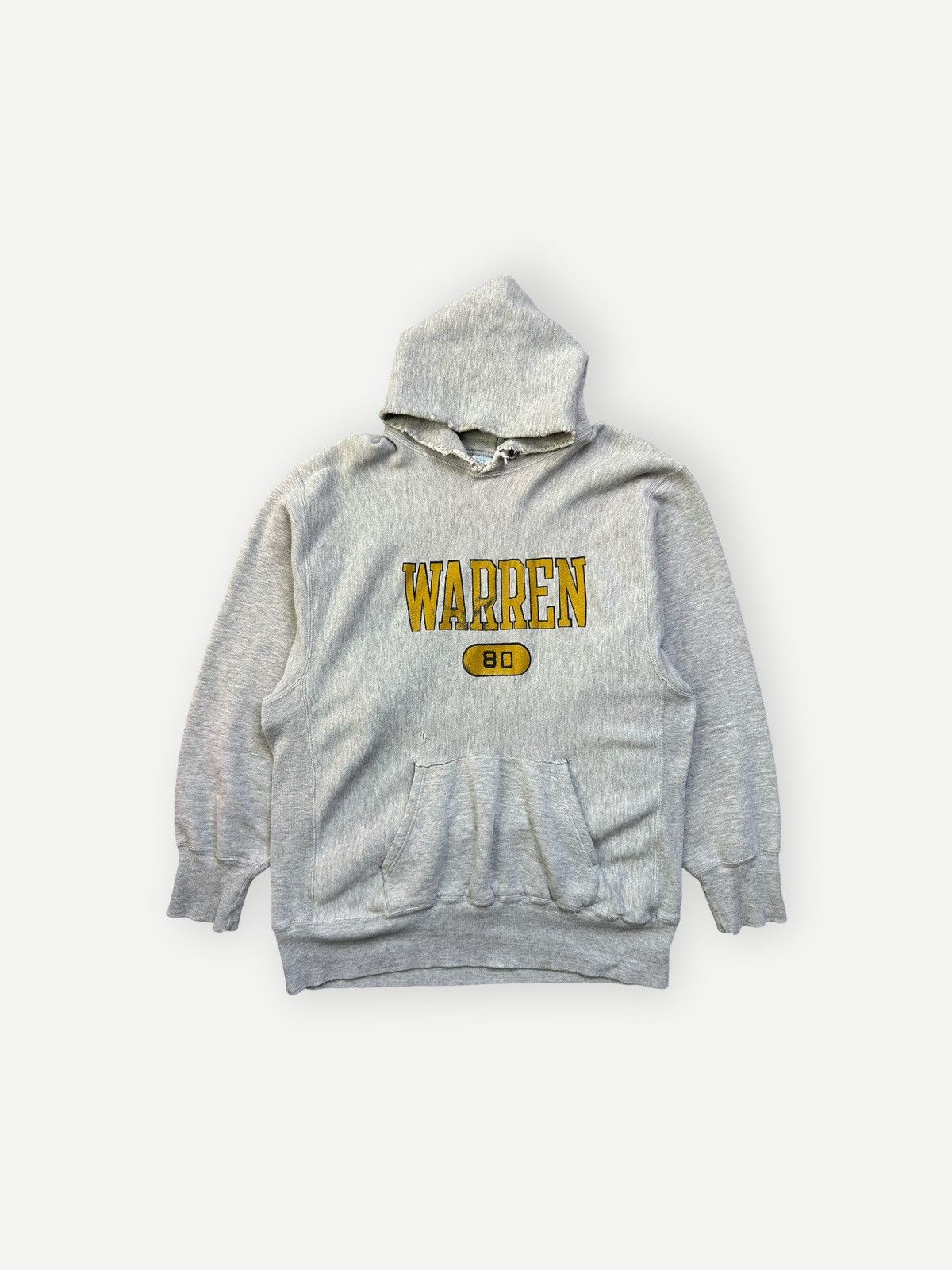 image of 70's Champion Reverse Weave Sweatshirt Warren Hoodie in Grey, Men's (Size XL)