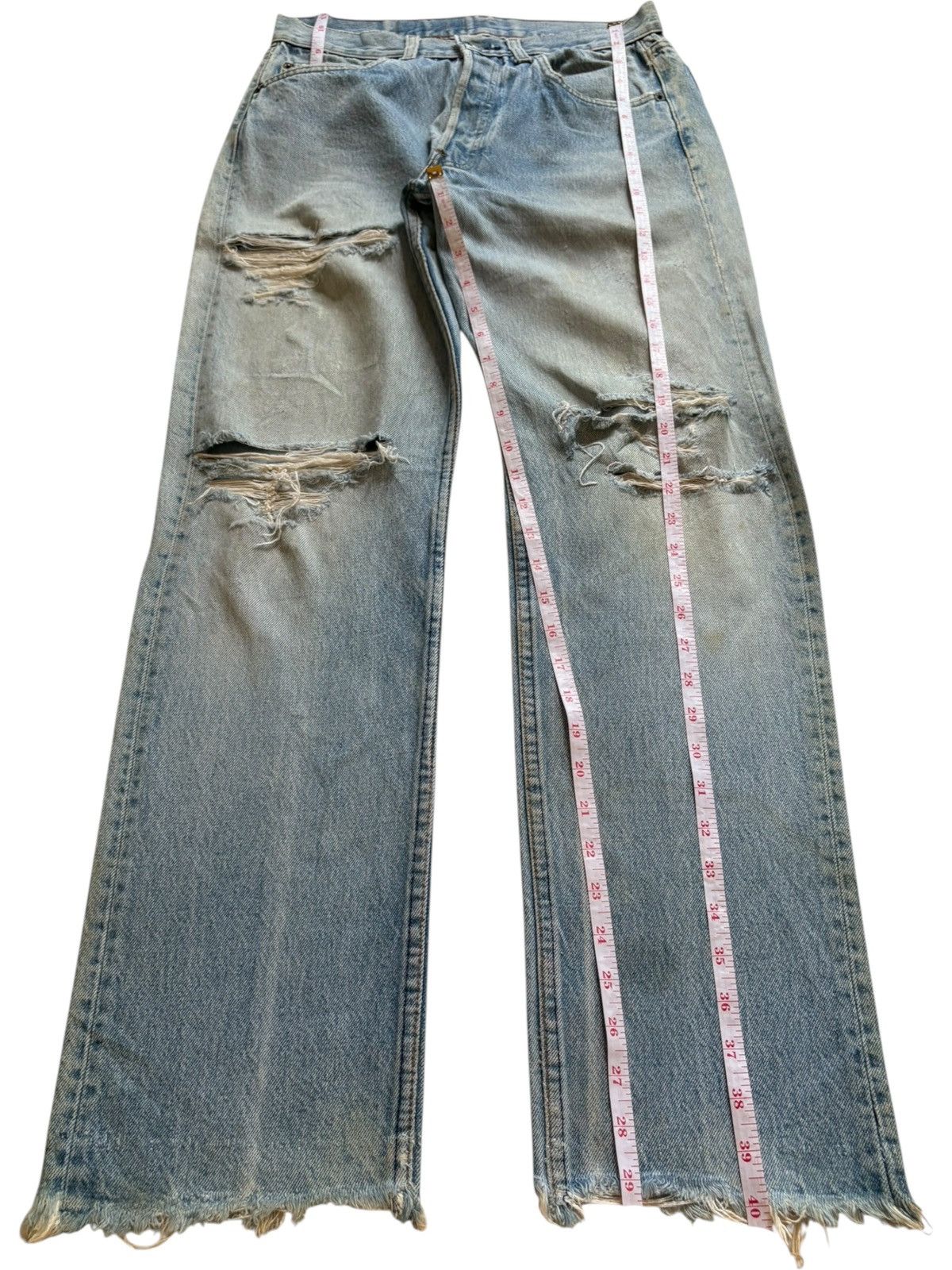 Levi's Vintage 70s Levis 501 Mud Wash Distressed Jeans Size US 28 / EU 44 - 12 Thumbnail