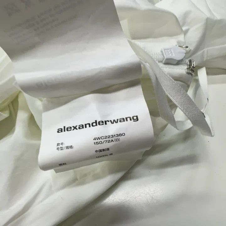 Alexander Wang Alexander Wang White V-Neck Cropped Top - Size XS / US 0-2 / IT 36-38 - 2 Thumbnail