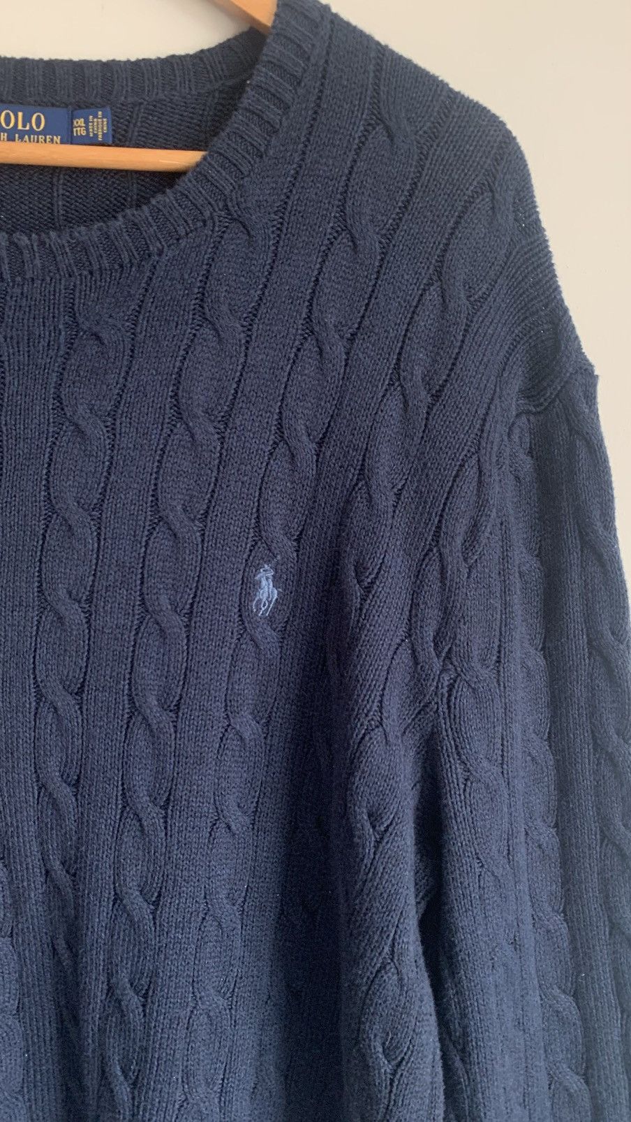Polo Ralph Lauren Polo Ralph Lauren Navy Cable Knit Cotton Sweater XXL Size US XXL / EU 58 / 5 - 3 Thumbnail