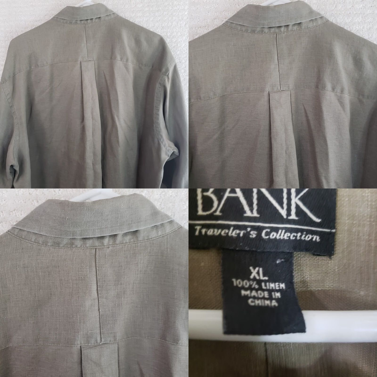 Jos. A. Bank Jos A Bank Reserve Shirt Men's XL Khaki 100% Linen Casual Long Sleeve Button Size US XL / EU 56 / 4 - 9 Thumbnail