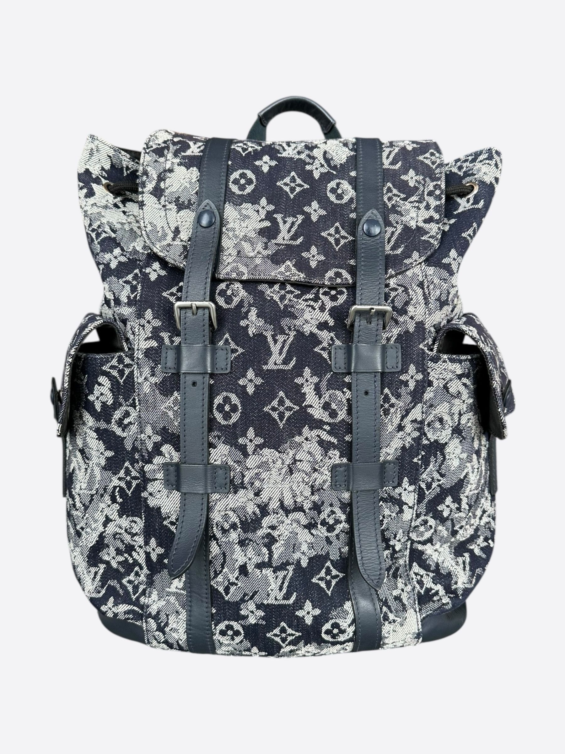 Louis Vuitton Louis Vuitton Navy Tapestry Monogram Christopher Backpack Size ONE SIZE - 1 Thumbnail