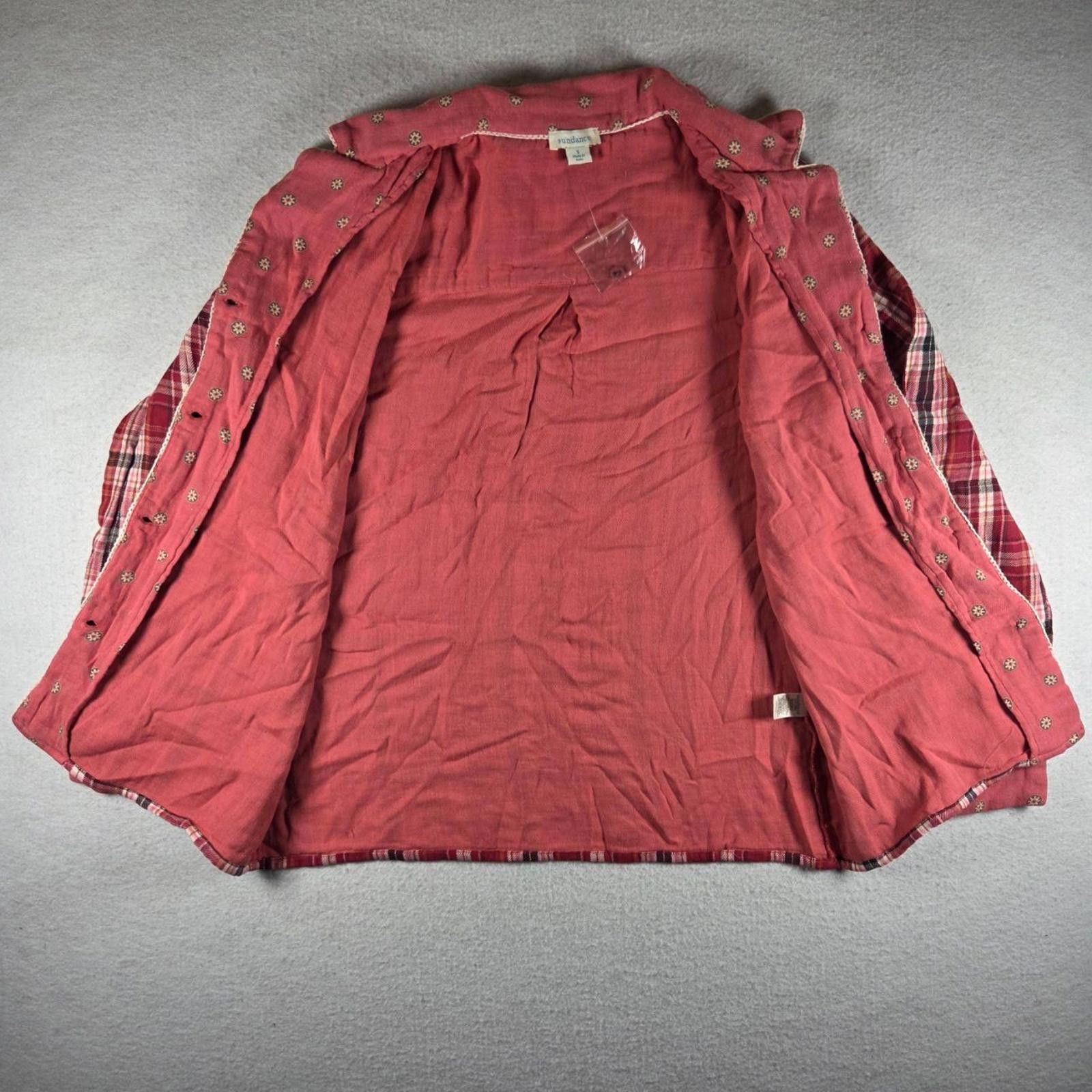 Sundae School Sundance Women's Button Up Top Small Red Plaid Flannel Size S / US 4 / IT 40 - 5 Thumbnail