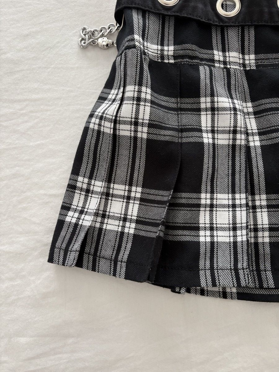 Tripp NYC × Vintage Vintage Tripp NYC Skirt Medium White Black Plaid Mini Tutu Size 28" / US 6 / IT 42 - 3 Thumbnail