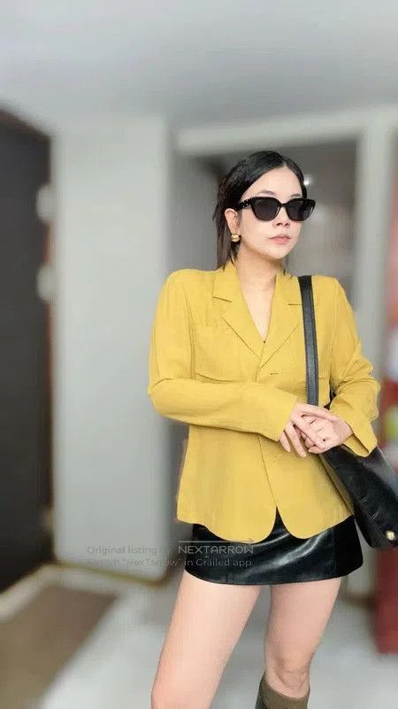Yves Saint Laurent Yves Saint Laurent Yellow Silk Blend Cardigan . Size XXS / US 00 / IT 34 - 3 Thumbnail