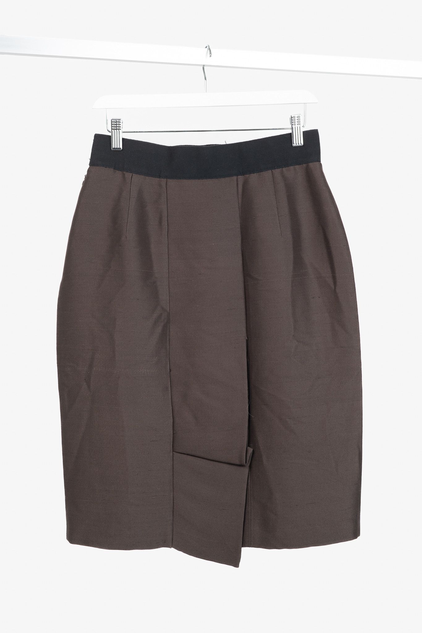 Valentino Valentino Brown Silk Shantung Pencil Skirt Size 30" / US 8 / IT 44 - 2 Thumbnail