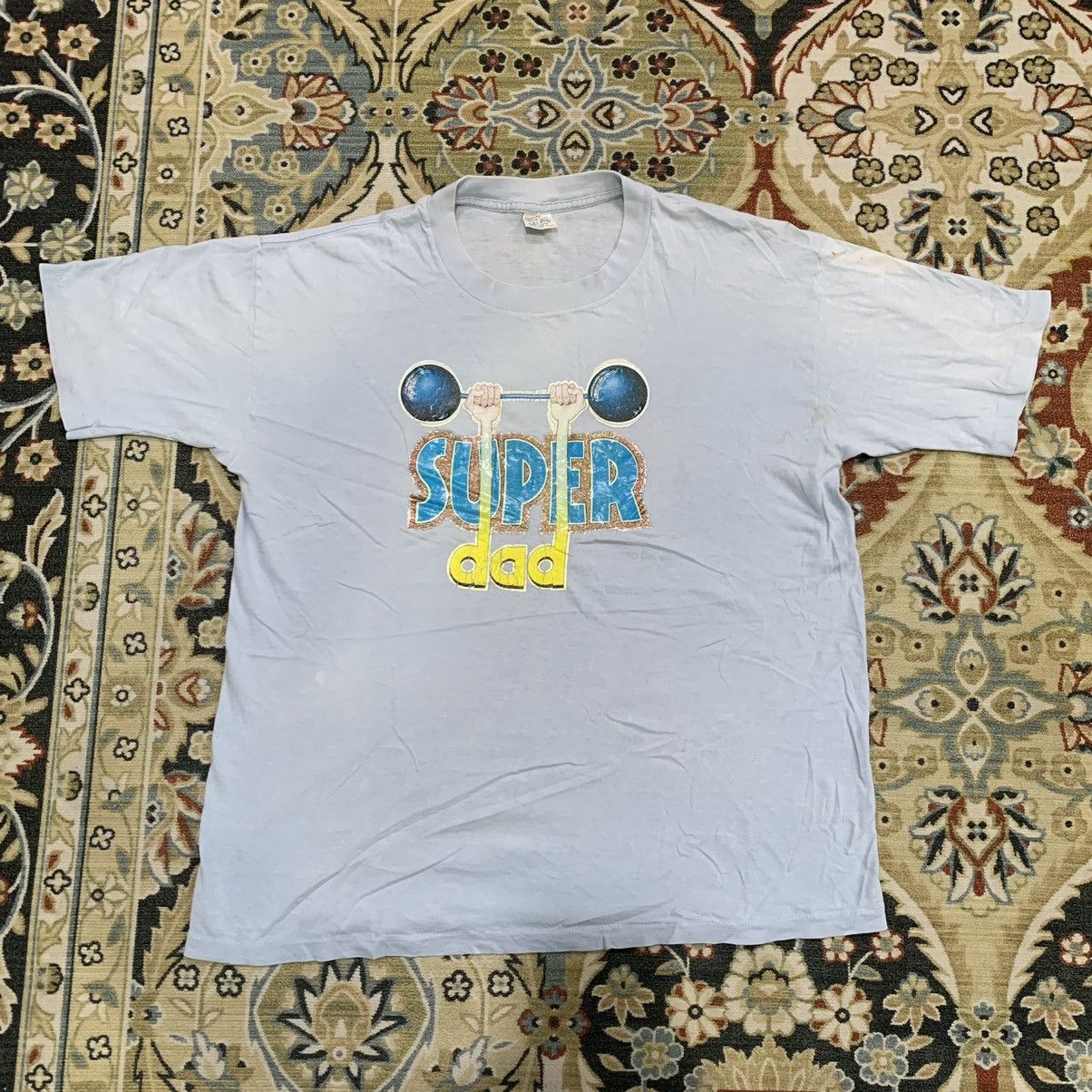 Vintage Super Dad Iron On Tshirt