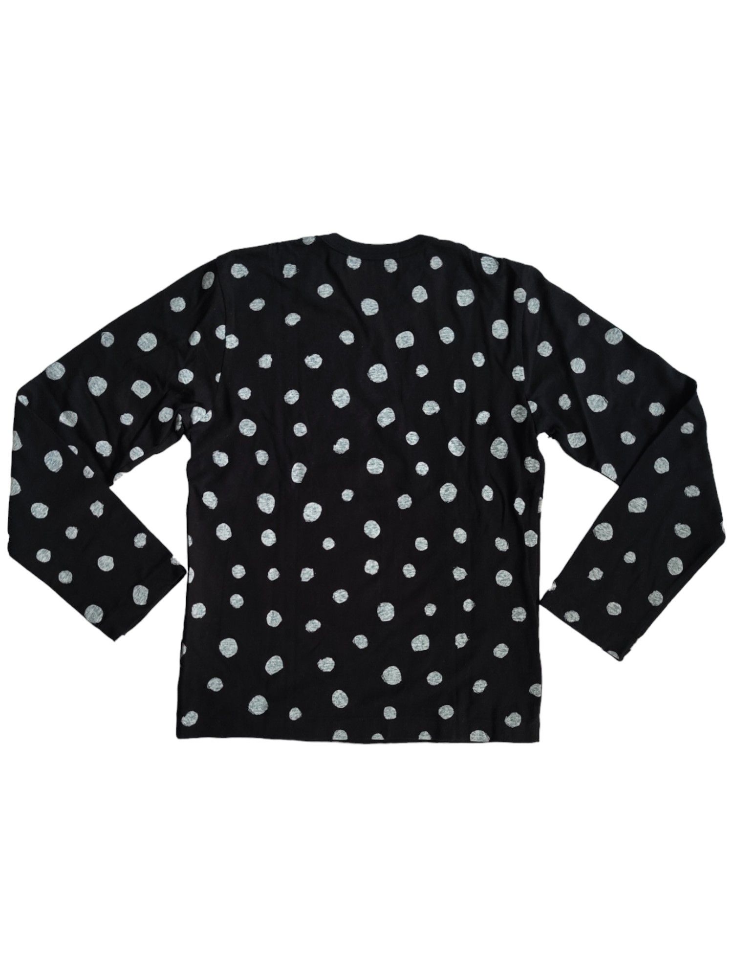 Comme des Garcons Black Black Cotton T-Shirt With Overall White Paint Polka Dots Size XS / US 0-2 / IT 36-38 - 2 Thumbnail