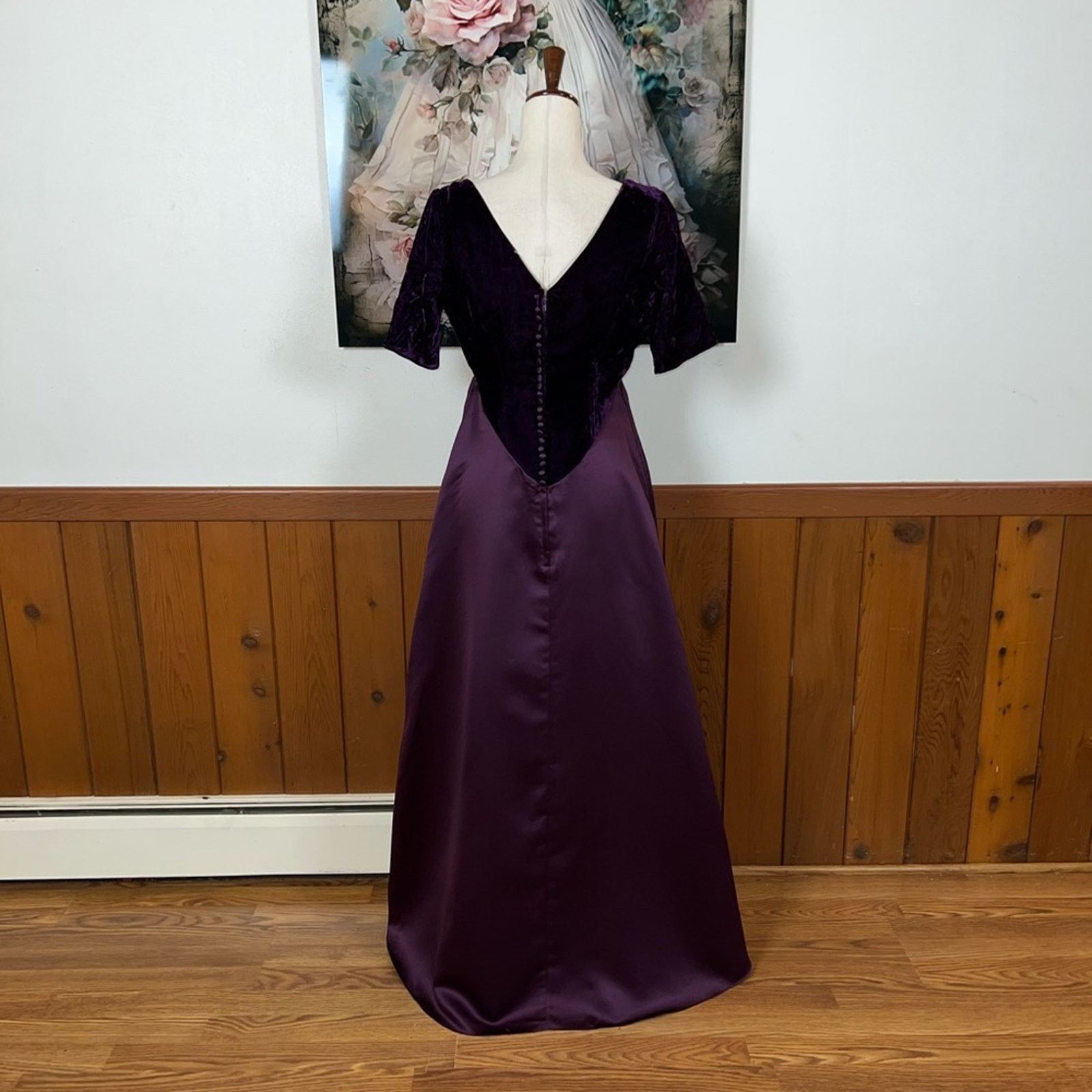 Other *New* Vintage 1970s Alfred Angelo Velvet Empire Waist Gown! Size XL / US 12-14 / IT 48-50 - 5 Thumbnail