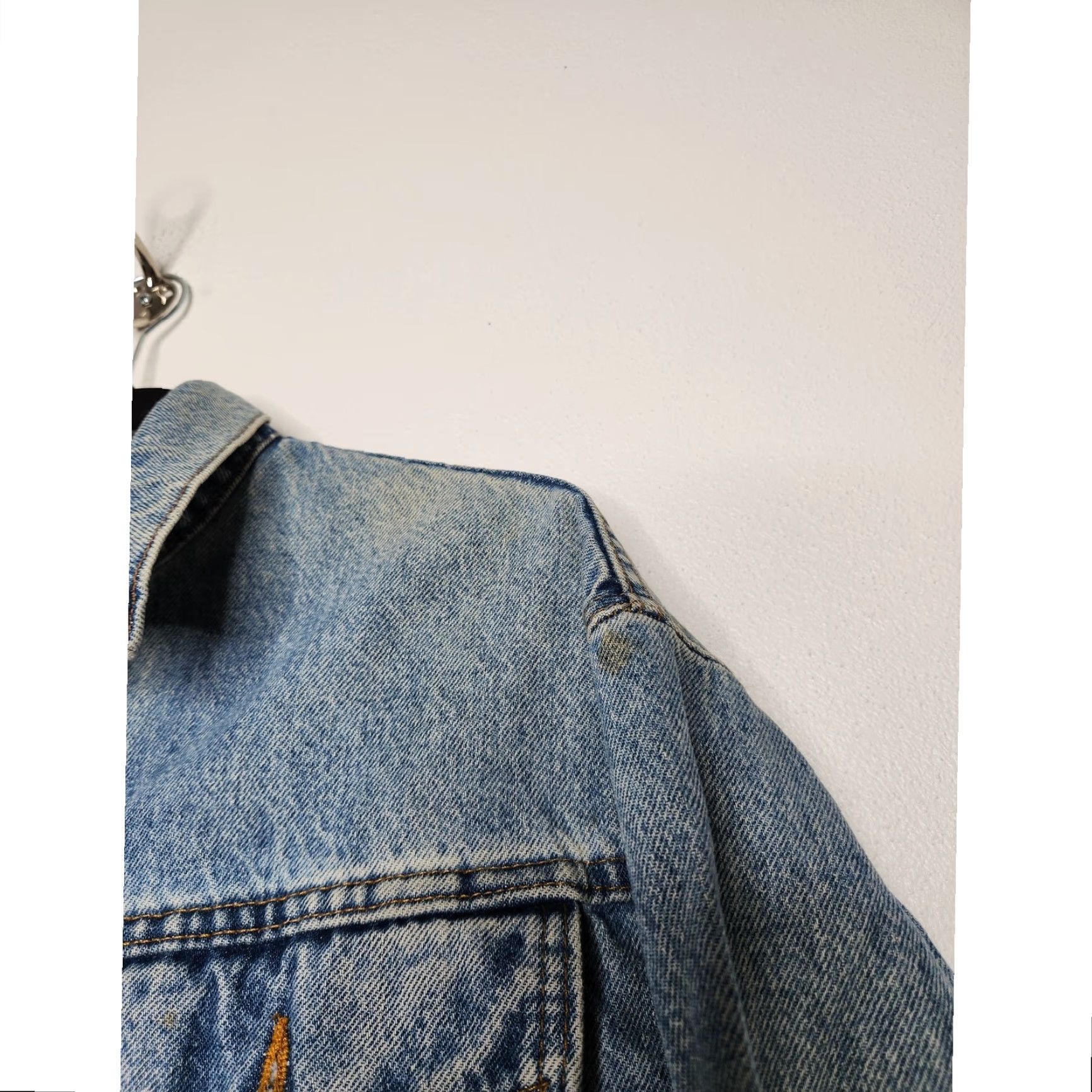Levi's VINTAGE Levi's Denim Coat Jacket Womens L 16/18 White Tab Distressed Beauty Denim Jacket Womens Large Classic Coat Size L / US 10 / IT 46 - 6 Thumbnail