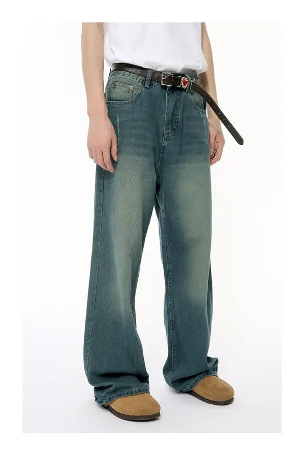 Japanese Brand Kusuno x Airi Vintage distressed loose straight-leg jeans Size US 32 / EU 48 - 3 Thumbnail