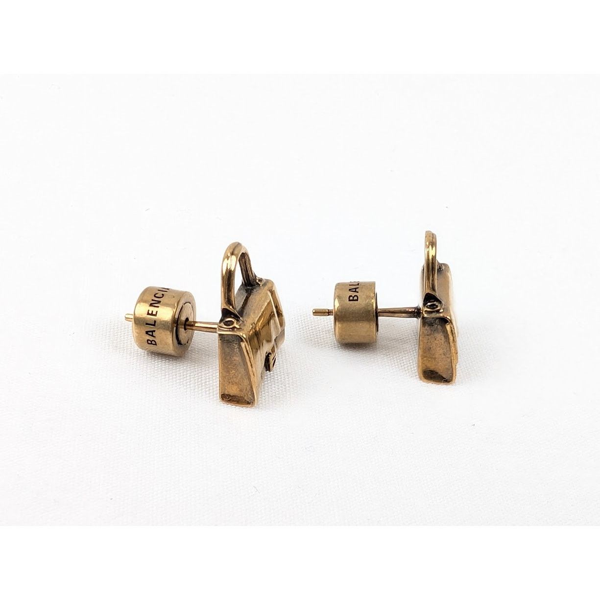 Balenciaga o1rshd1 Size: OS / Bronze Brass Hourgl Stud in Gold Size ONE SIZE - 3 Thumbnail