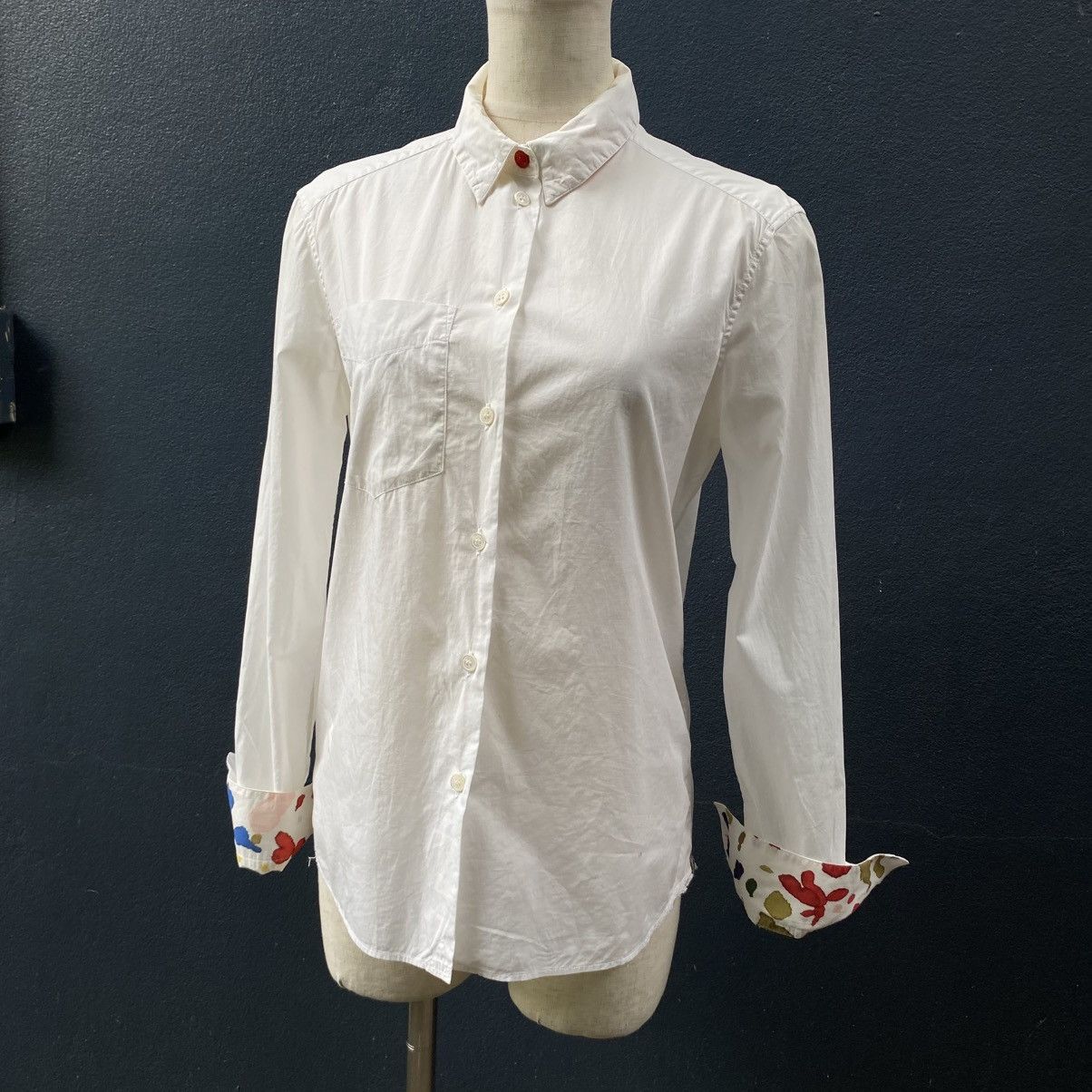 Paul Smith Paul Smith White Shirt with Floral Cuffs Size XL / US 12-14 / IT 48-50 - 24 Thumbnail