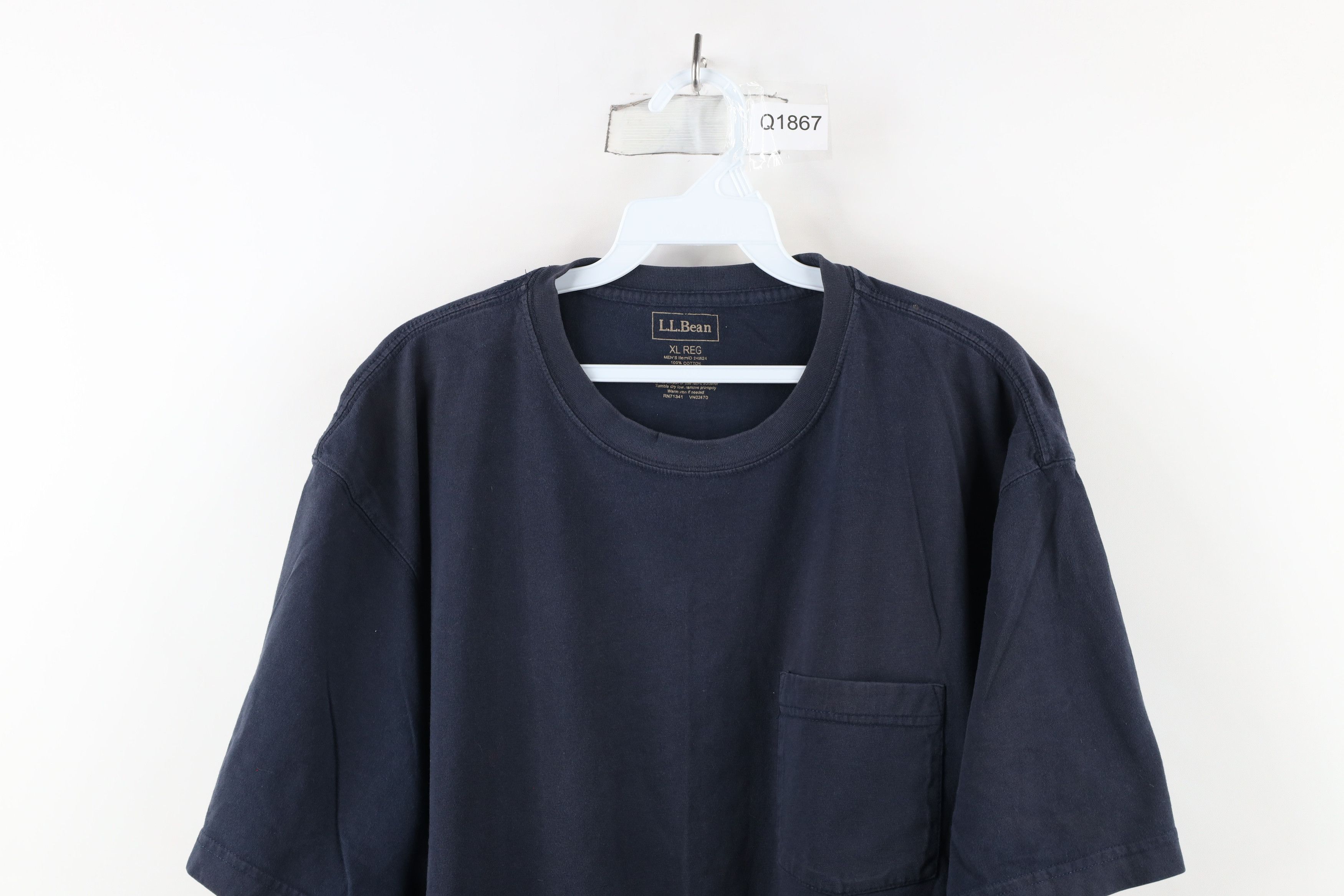 L.L. Bean × Vintage Vintage LL Bean Blank Heavyweight Pocket T-Shirt Blue Cotton Size US XL / EU 56 / 4 - 2 Thumbnail