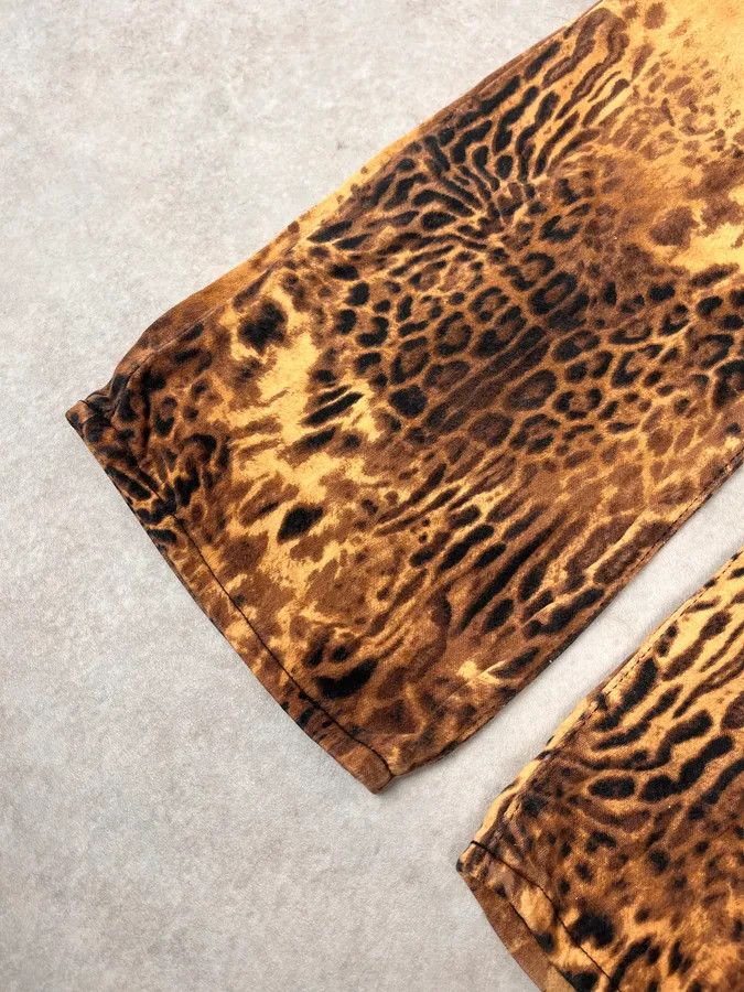 Roberto Cavalli 2000s Cavalli Leopard Hallucination Black & Beige Pants Size US 32 / EU 48 - 8 Thumbnail