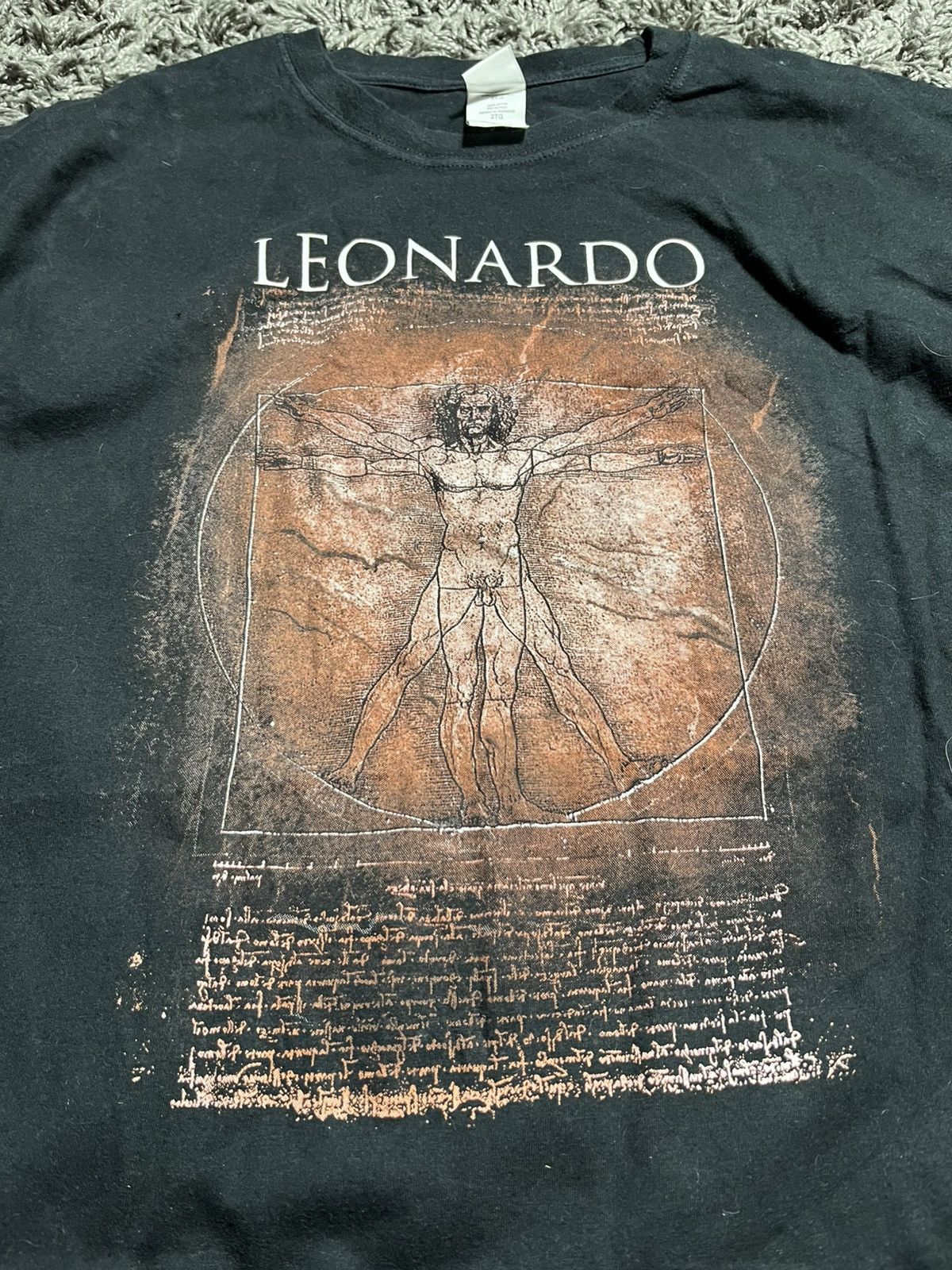 Vintage Y2K LEONARDO DA VINCI VITRUVIAN ART COTTON TEE Size US XXL / EU 58 / 5 - 2 Thumbnail
