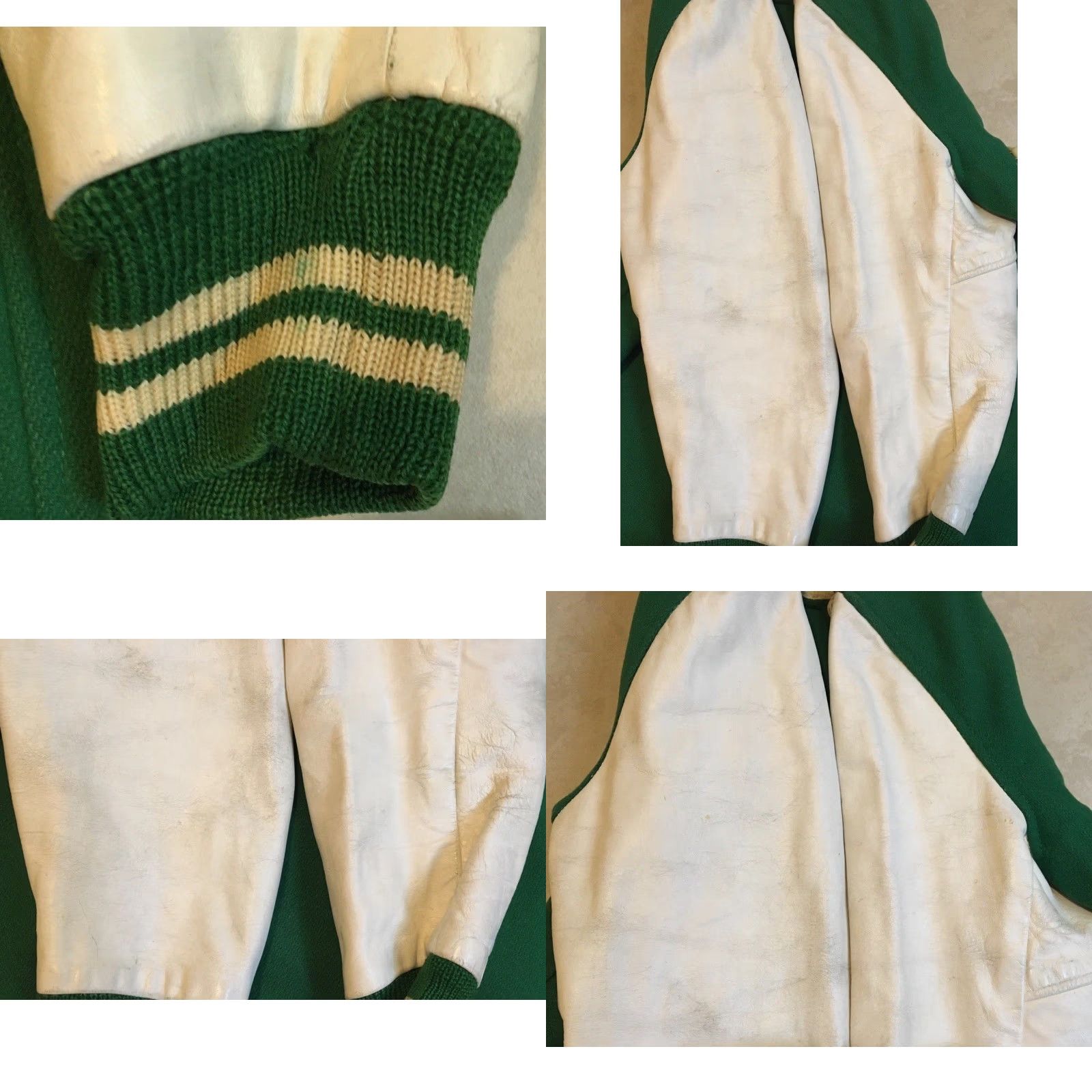 Vintage Vtg 70s Faded Varsity Letterman Jacket S USA School Football Track PE Grunge 80s - Physical Education Jacket Mens Wool Green Size US S / EU 44-46 / 1 - 9 Thumbnail