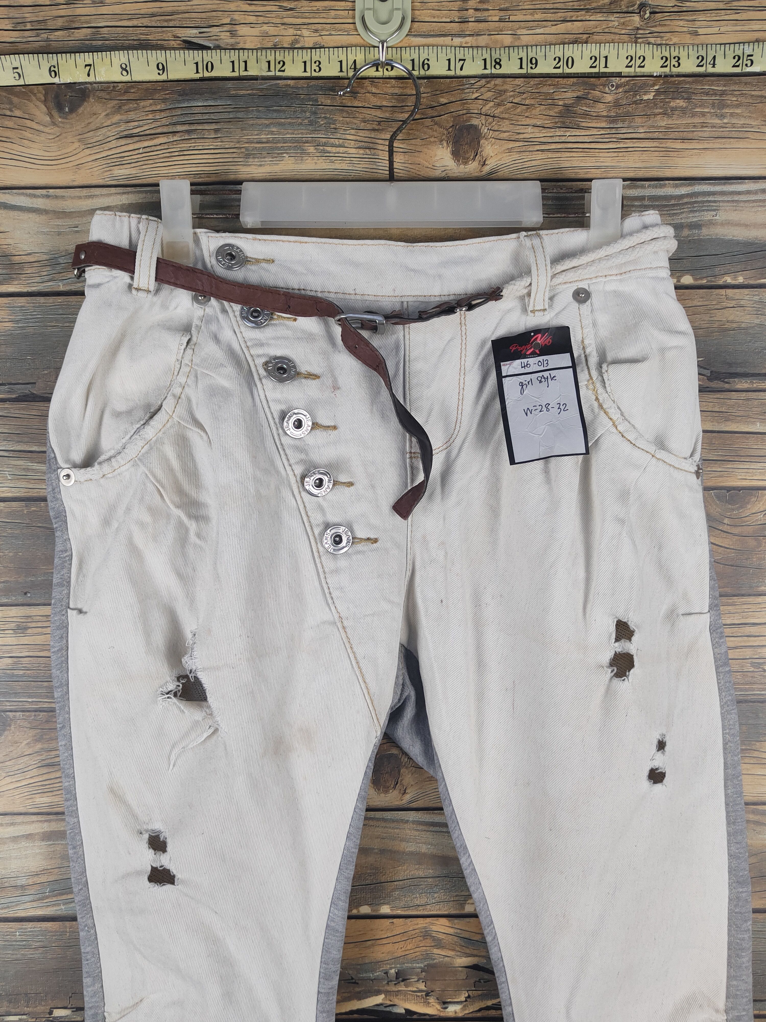Japanese Brand DL Girlstyle White Gray Multipocket Casual Pants #46-013 Size 30" / US 8 / IT 44 - 2 Thumbnail