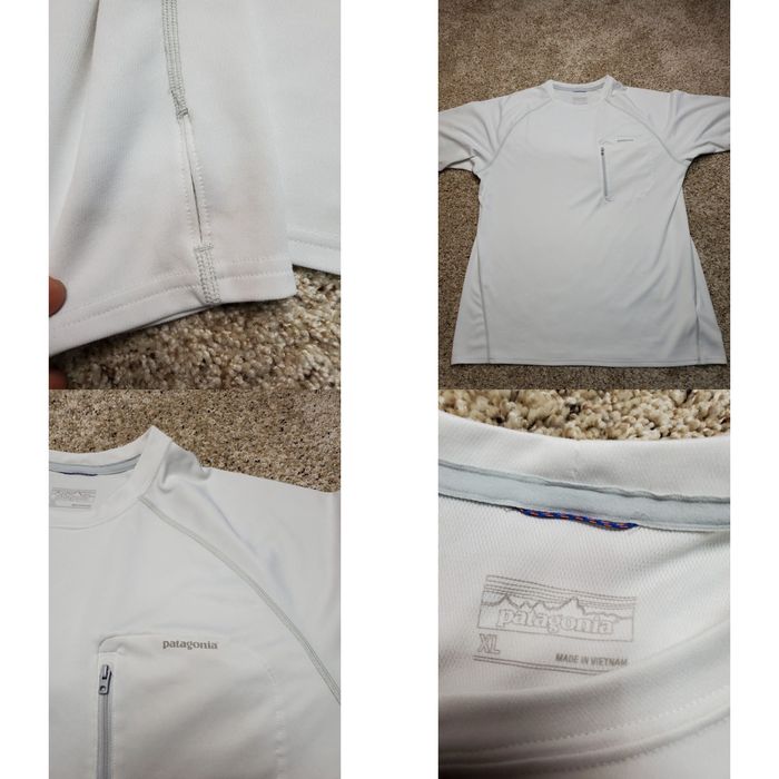 Patagonia Patagonia Sunshade Tech Shirt XL Mens White Long Sleeve Pocket Fly  Fishing