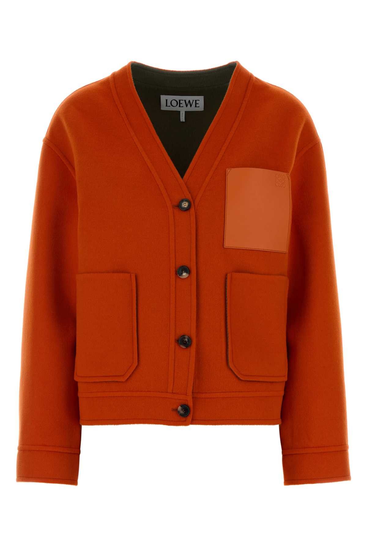 Loewe Orange Wool Blend Cardigan Size S / US 4 / IT 40 - 1 Thumbnail