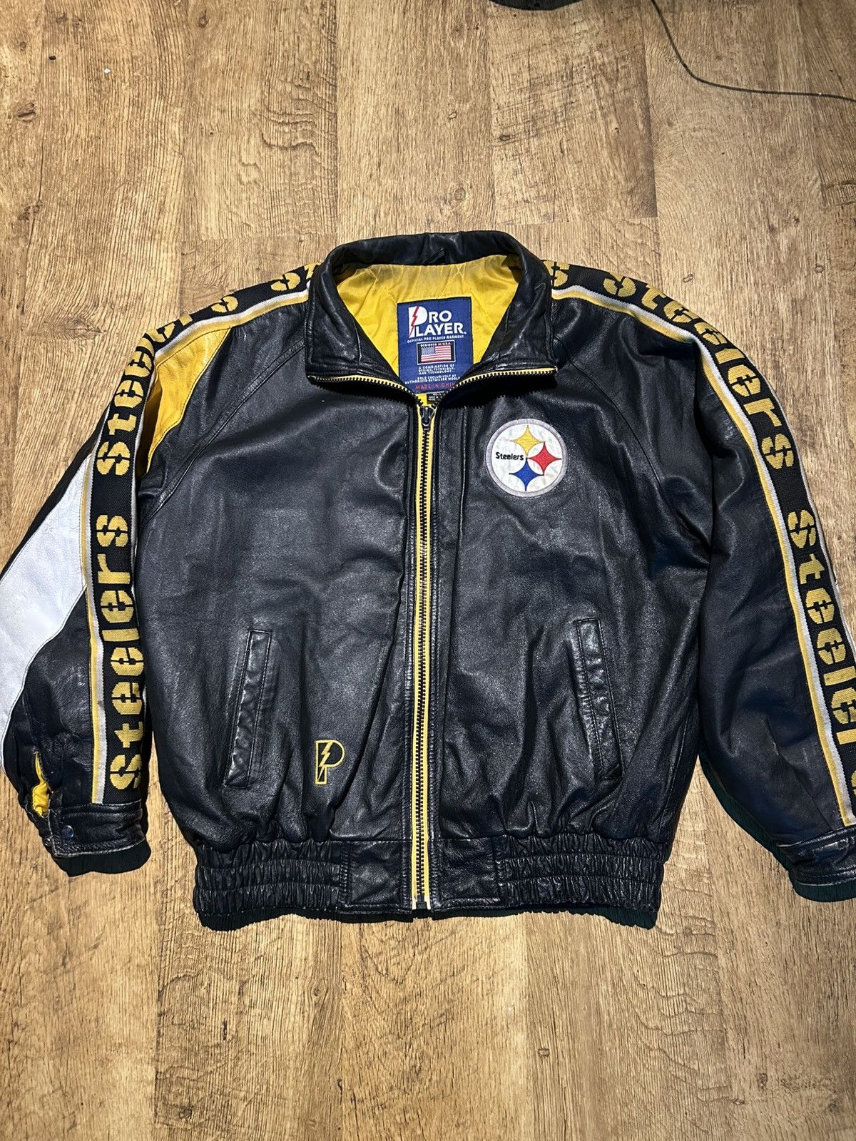 Pro Player Vintage Pittsburgh Steelers Leather Jacket by Pro Player NFL Size US L / EU 52-54 / 3 - 6 Thumbnail