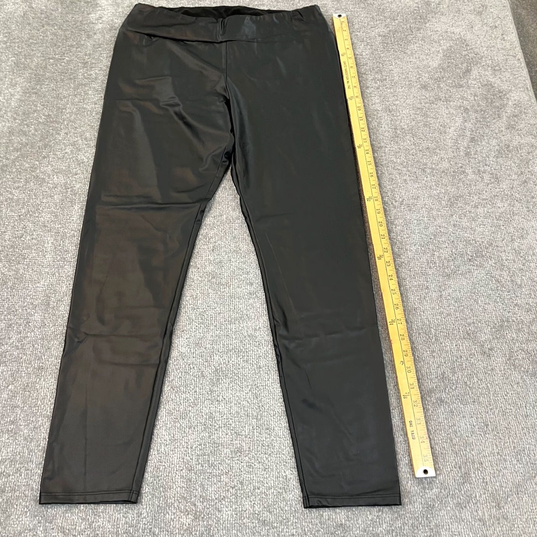 Calzedonia CALZEDONIA Leggings Womens Size XL x 28" Black Ankle Leather Effect Shapers Size 40" / US 18 - 5 Thumbnail