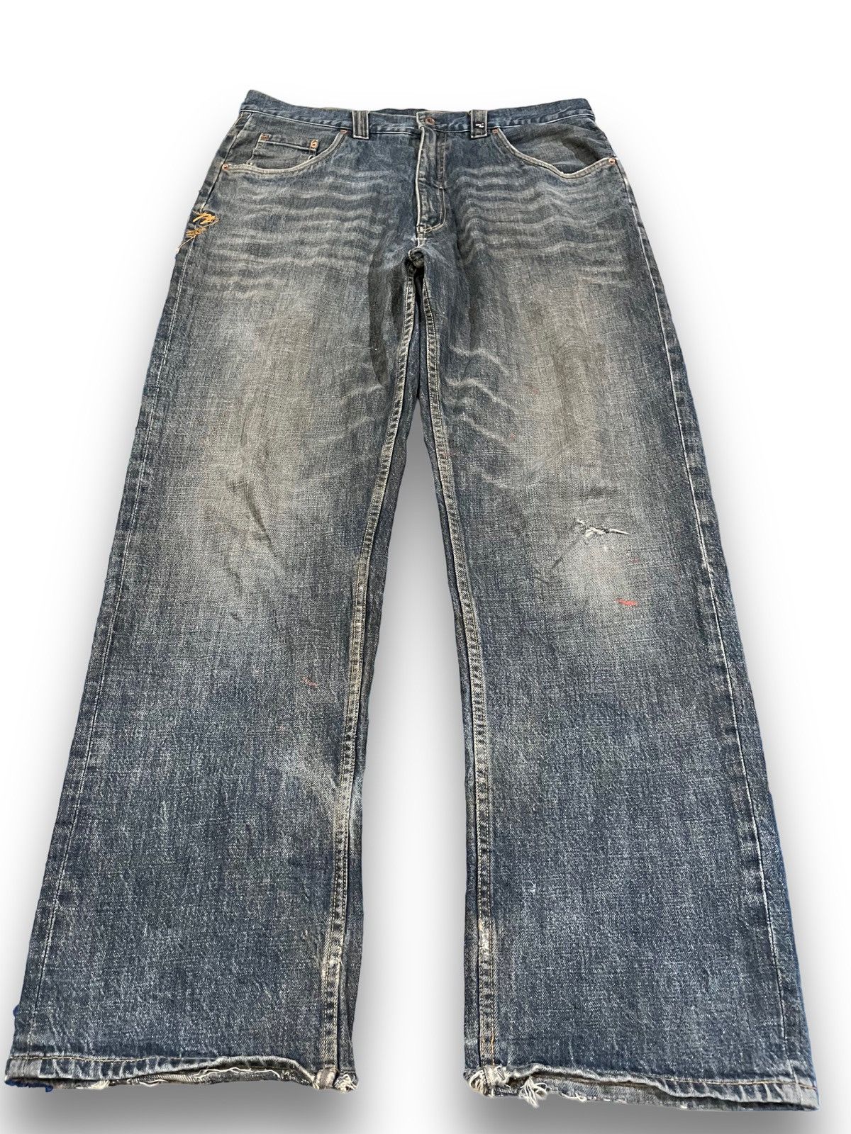 Phat Farm Vintage Phat Farm Baggy Mudwash Denim Size US 35 - 1 Thumbnail