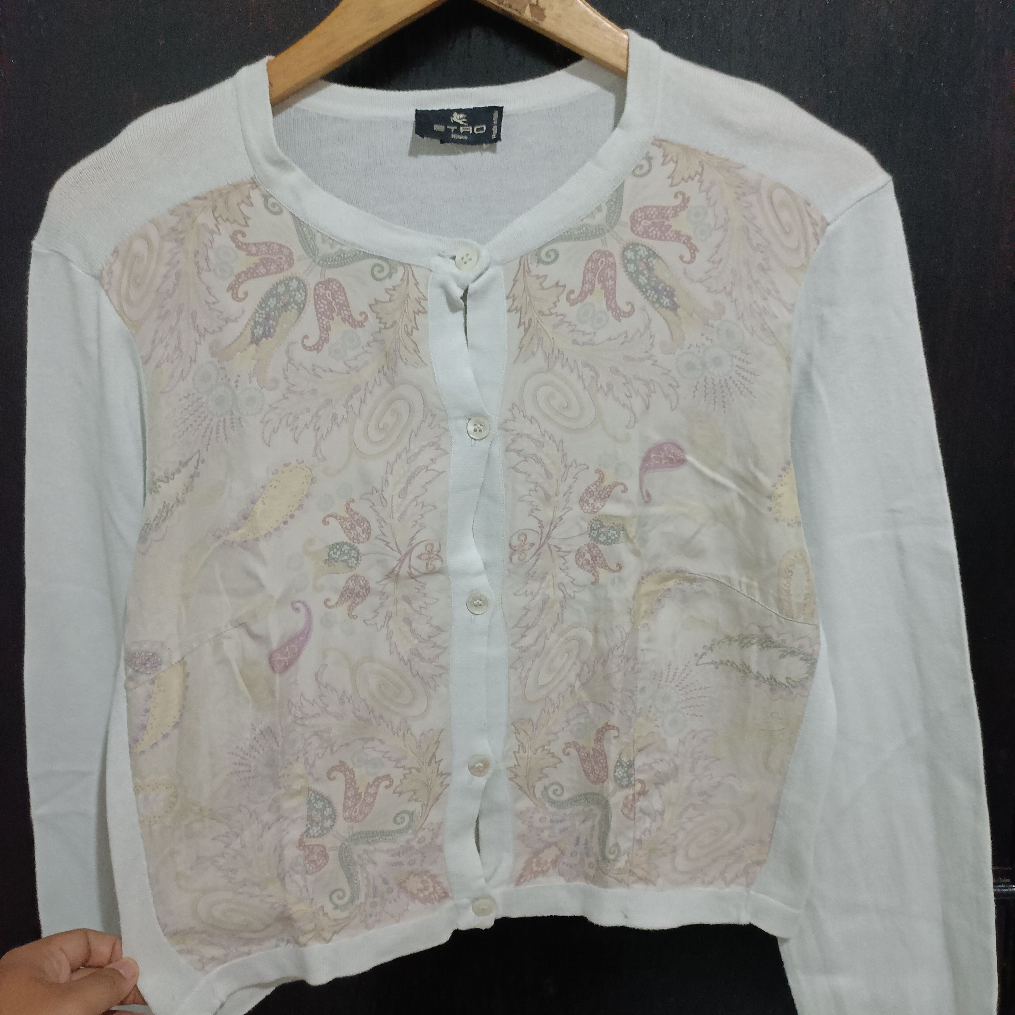 Etro Etro Maglia - Knitted Mix Silk Outer Crop Tops Size L / US 10 / IT 46 - 2 Thumbnail