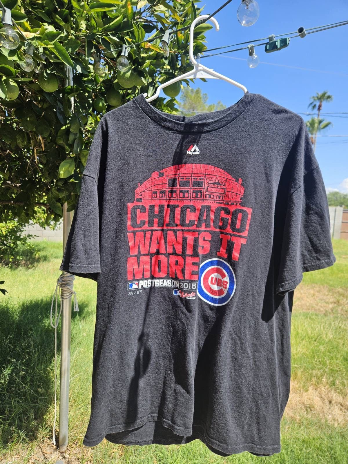 Majestic Chicago Cubs Chicago Wants It More 2015 Postseason Majestic Size US XL / EU 56 / 4 - 1 Thumbnail