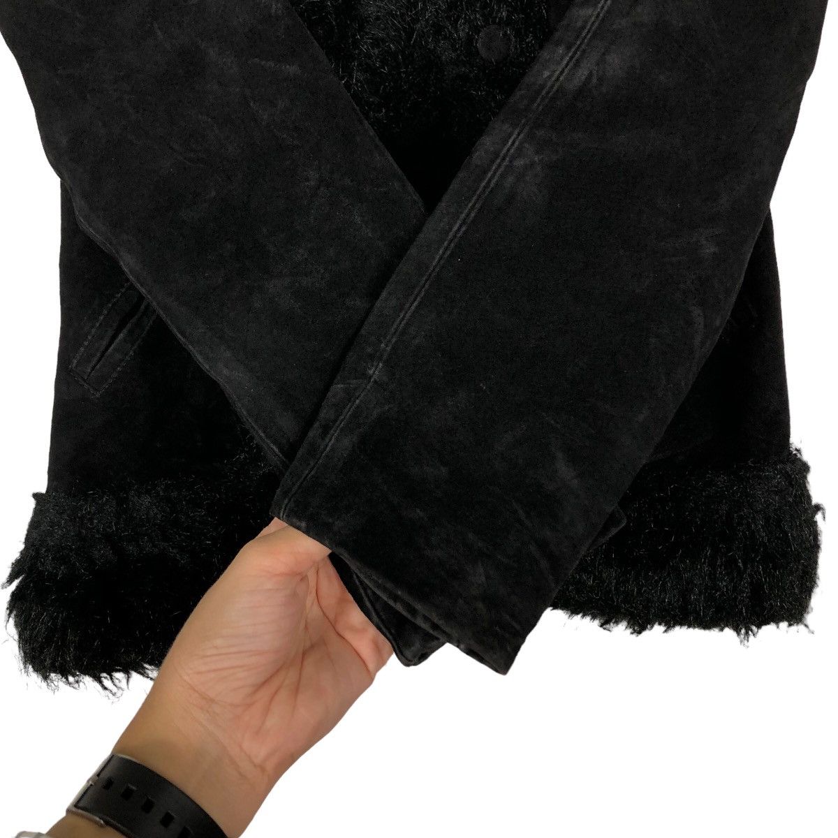 Japanese Brand 🔥Rare Vintage Suede Leather Jacket Mink Fur Collar Xoxo Size US S / EU 44-46 / 1 - 13 Thumbnail