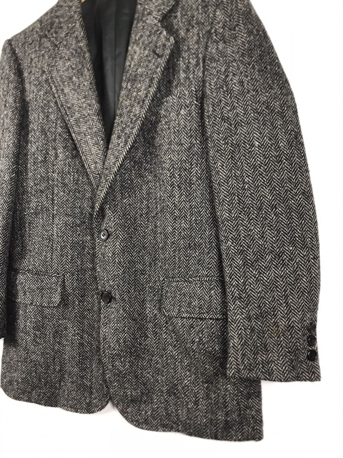 Harris Tweed ⚡️Vintage Harris Tweed Wool Herringbone Coat Size 42S - 3 Thumbnail