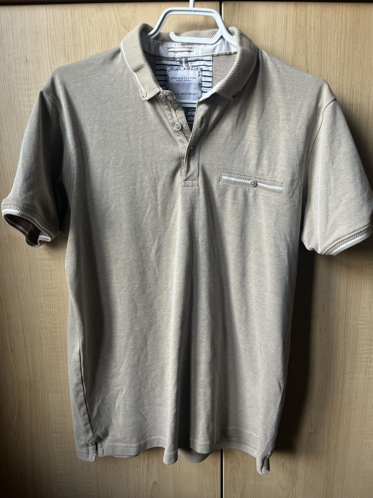 Vintage Quarter button Tan Beach Shirt - Medium Size US M / EU 48-50 / 2 - 1 Thumbnail