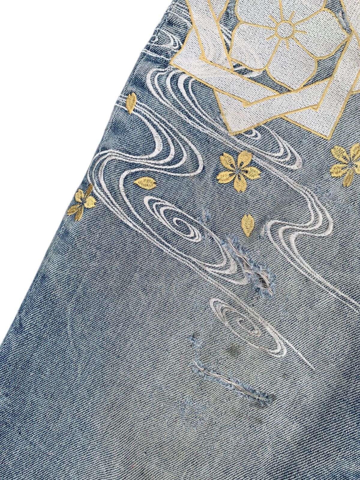 Kapital FUGUTAITEN GEISHA EMBROIDERY LIKE KARAKURI JORTS STYLE DENIM Size US 38 / EU 54 - 19 Thumbnail