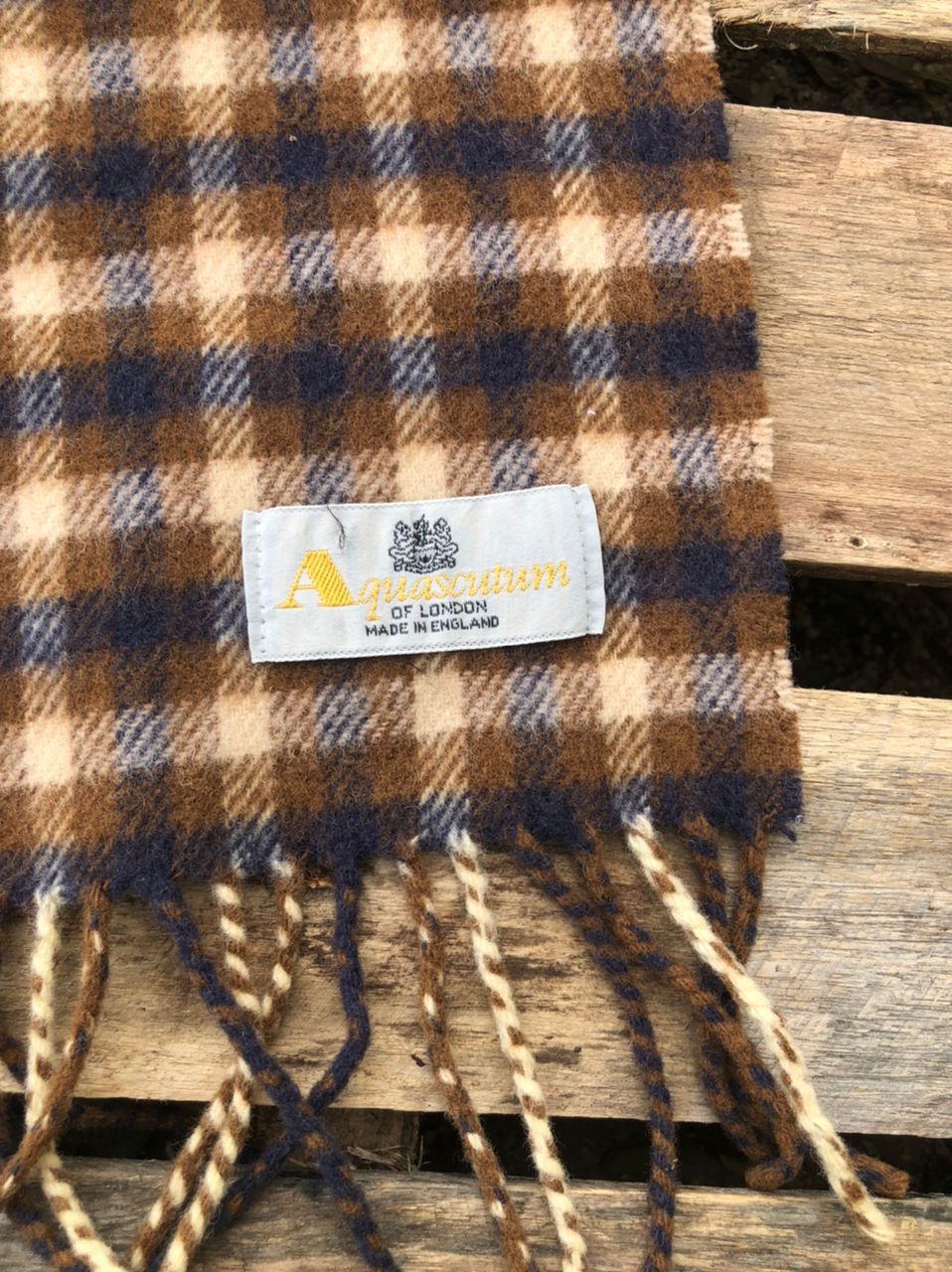 Aquascutum × Vintage Vintage Aquascutum Lamswool Scarf Made In England Size ONE SIZE - 2 Thumbnail