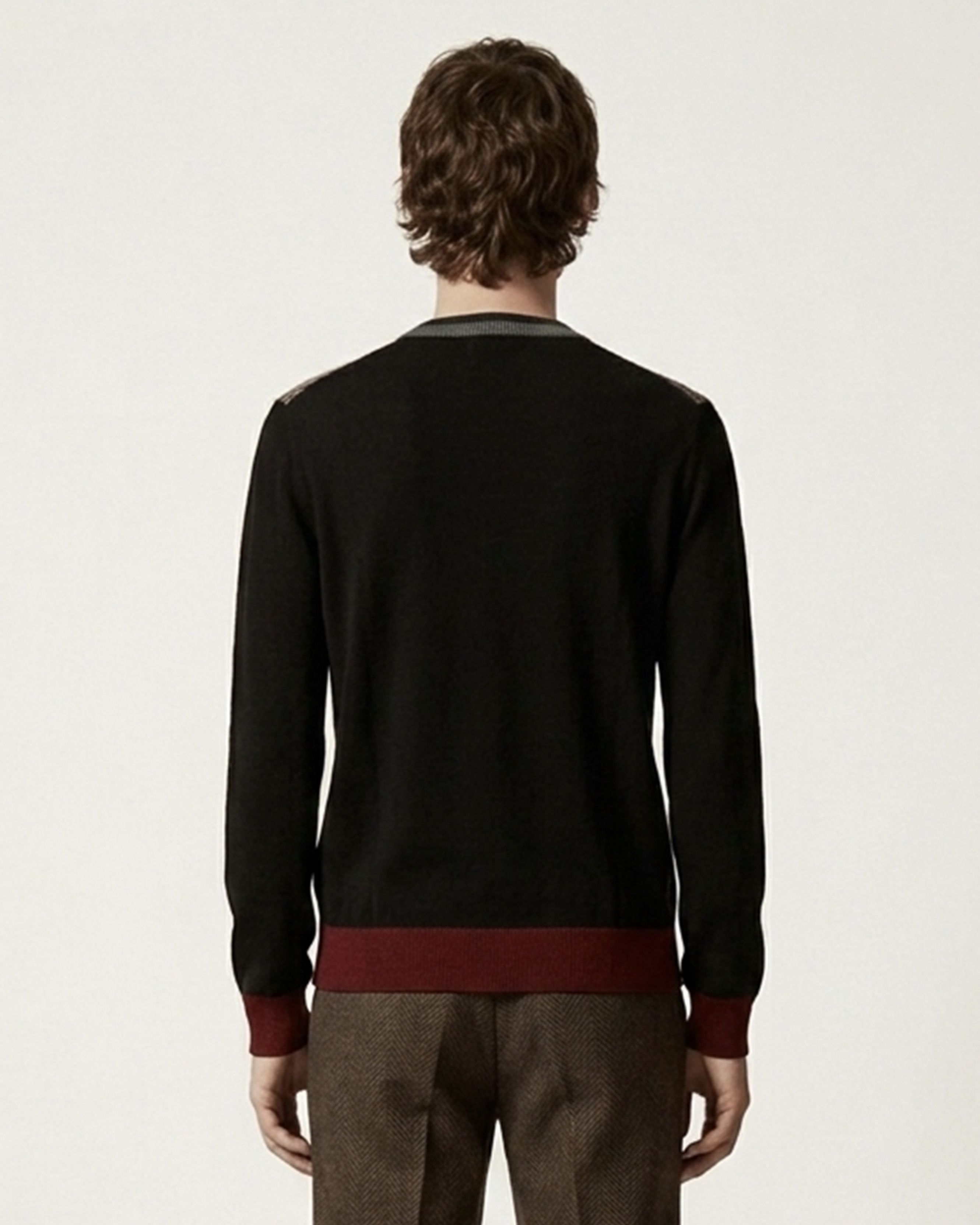 Gucci Front Checked Cashmere V-Neck Size US L / EU 52-54 / 3 - 3 Thumbnail