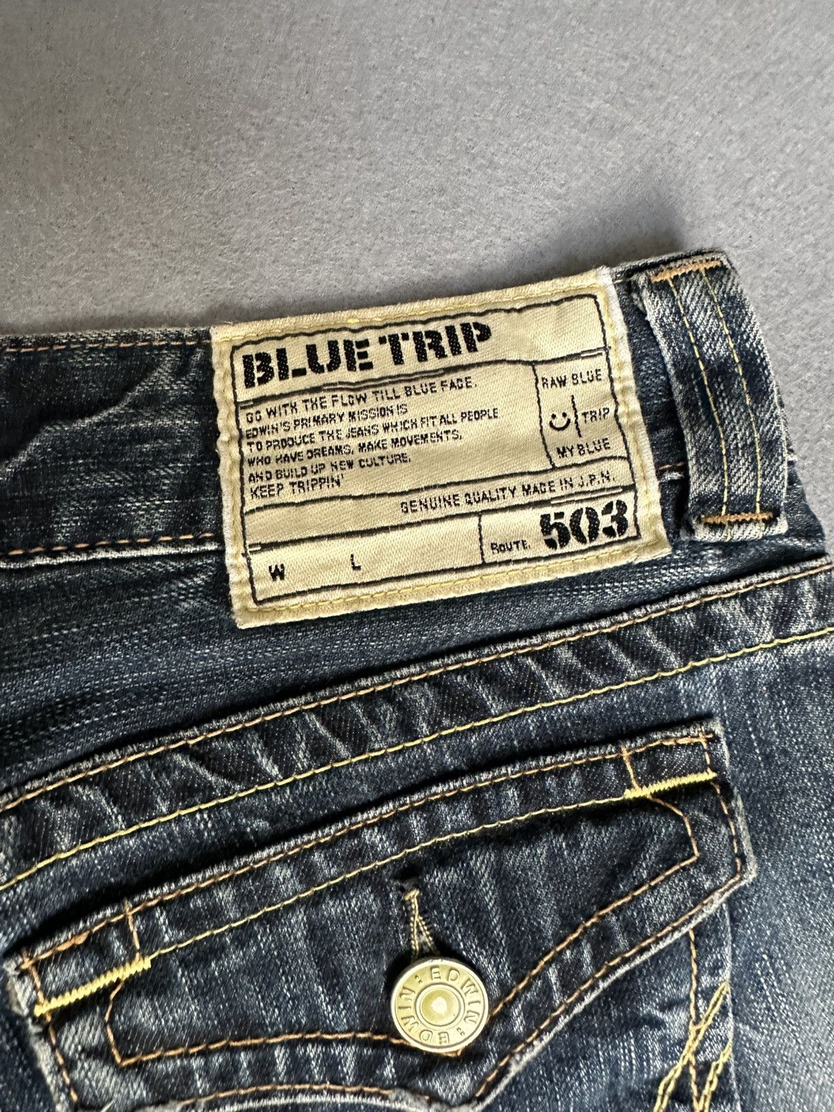 Japanese Brand FLARE Edwin 503 Low Rise Design Denim Size US 31 - 15 Thumbnail