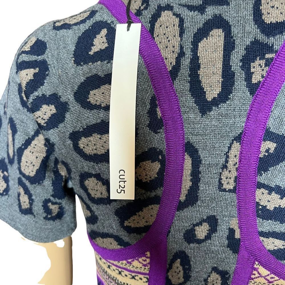 Yigal Azrouel Cut25 by Yigal Azrouel Animal Print bodycon wool dress XS NWT Size XS / US 0-2 / IT 36-38 - 13 Thumbnail