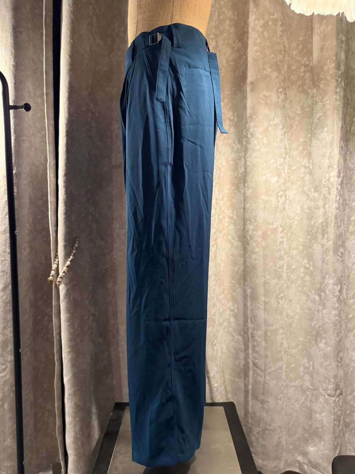 Designer Stylish Teal High-Waisted Trousers – Size 31 Size US 31 - 7 Thumbnail
