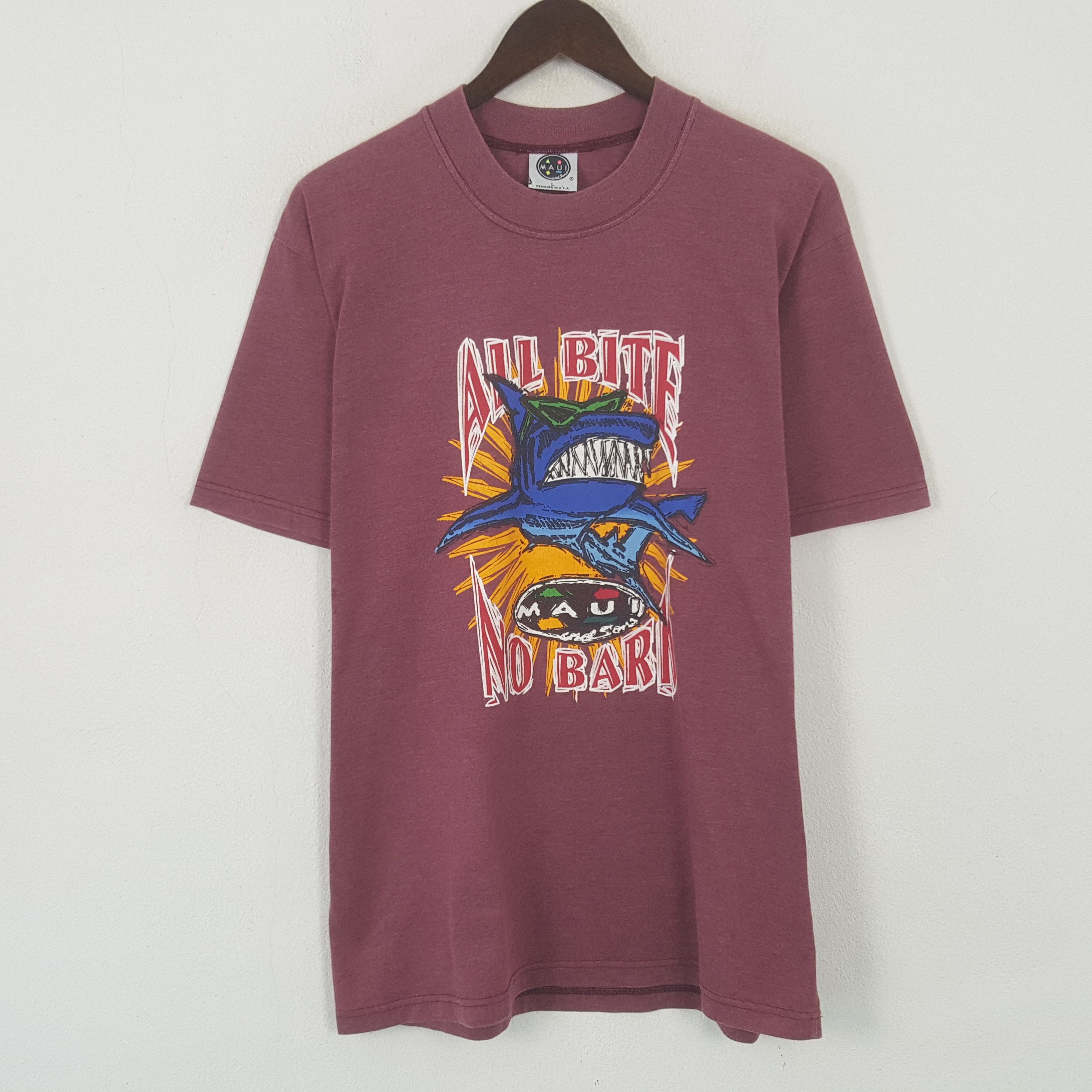 Designer Vintage MAUI HAWAII All Bite No Bark Tshirt Size US L / EU 52-54 / 3 - 1 Thumbnail