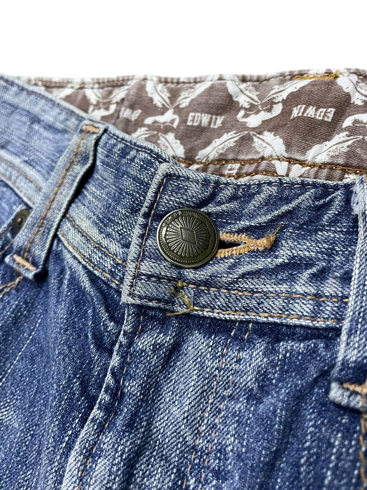Edwin × If Six Was Nine × Japanese Brand Vintage Edwin XV Western Heavy Stitched Leather Trim Jeans Size US 32 / EU 48 - 11 Thumbnail